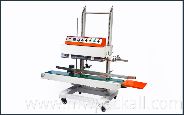 Auto Continuous Band Vertical Plastic Bag Sealing Machine Continuous Band Sealer Sealing Machine for heavy package